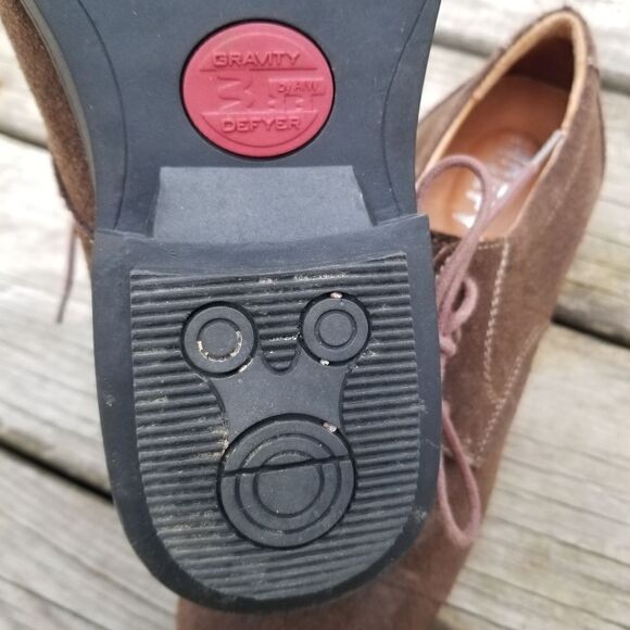 G defy Gravity Defyer Brown Suede Leather Cap Toe Lace-up Oxfords Men's 7.5 - Picture 8 of 10